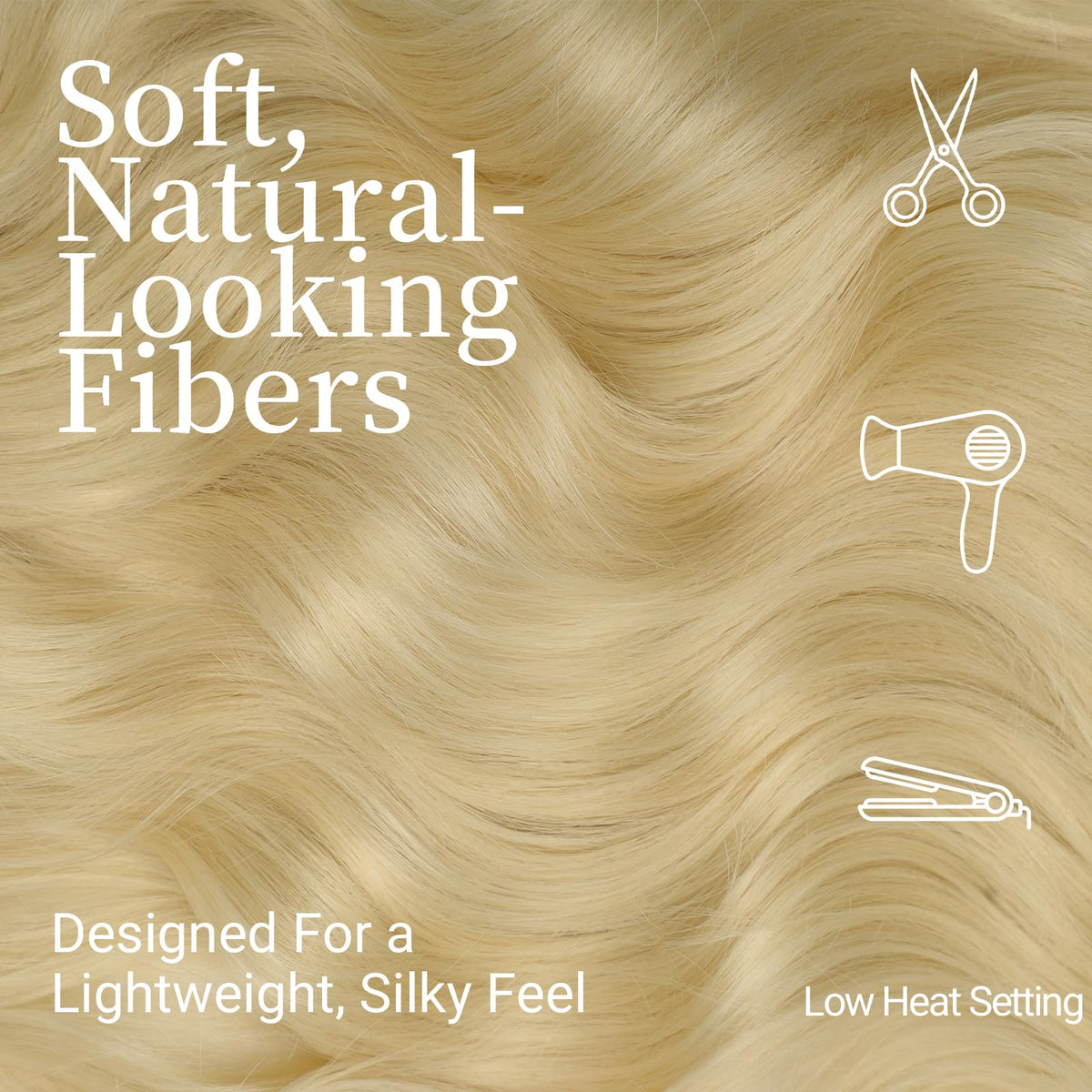 KooKaStyle 24-inch Wavy Clip in Hair Extensions displayed on a table