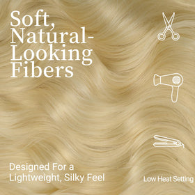 KooKaStyle 24-inch Wavy Clip in Hair Extensions displayed on a table