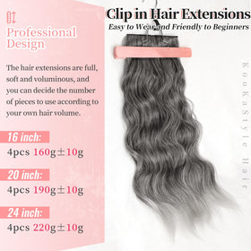 KooKaStyle 6 inch clip in hair extension with 3 clips