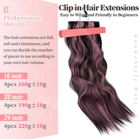 KooKaStyle 6-inch wide weft clip-in hair extensions