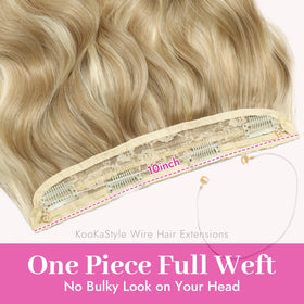 KooKaStyle Blonde Hair Extensions on a model for styling demonstration