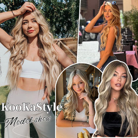 KooKaStyle Blonde Shades Hair Extensions in different lengths