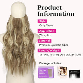 KooKaStyle Blonde Shades hair extensions with clips and fishing wire
