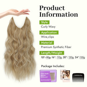 KooKaStyle Blonde Shades Hair Extensions with clips and wires