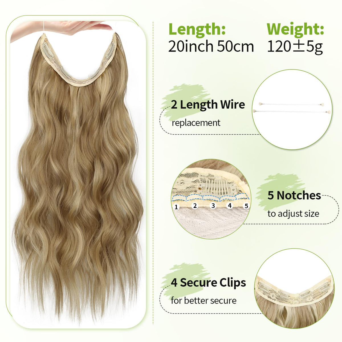 KooKaStyle Blonde Shades Wire Hair Extensions with clips