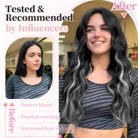 KooKaStyle Clip in Hair Extensions 20 Inch Wavy close-up of texture
