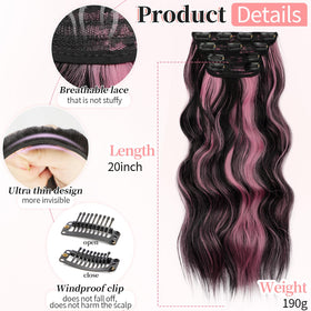 KooKaStyle clip-in hair extensions 5-inch wide weft with clips