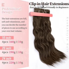 KooKaStyle Clip-in Hair Extensions 6 inch weft with clips