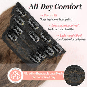 KooKaStyle Clip-in Hair Extensions 6 inch wide weft with three clips
