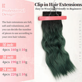 KooKaStyle Clip in Hair Extensions 7 inch weft close-up