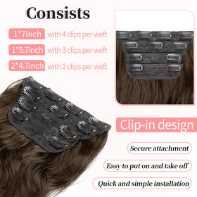 KooKaStyle Clip-in Hair Extensions 7 inch weft with clips