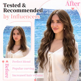 KooKaStyle Clip-in Hair Extensions displayed with styling products