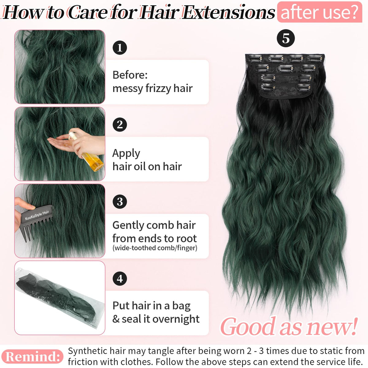 KooKaStyle Clip in Hair Extensions in natural light