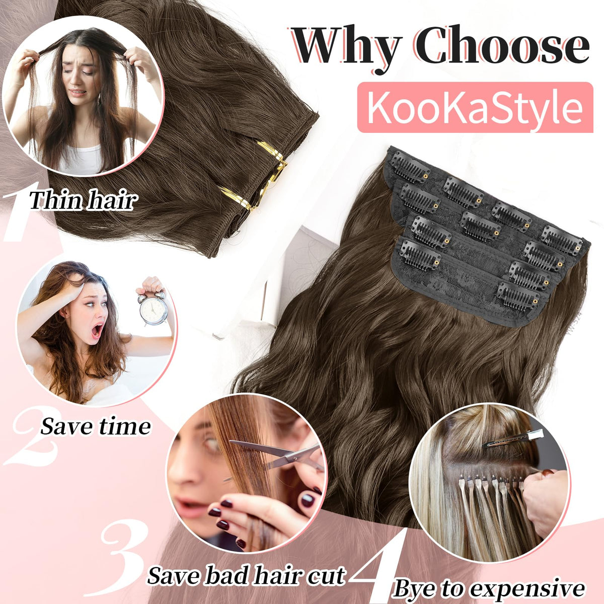 KooKaStyle Clip-in Hair Extensions packaging