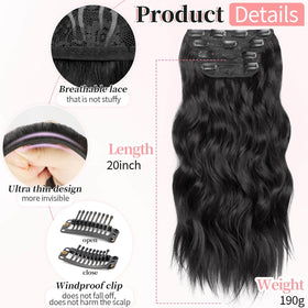 KooKaStyle Clip in Hair Extensions showing natural wave