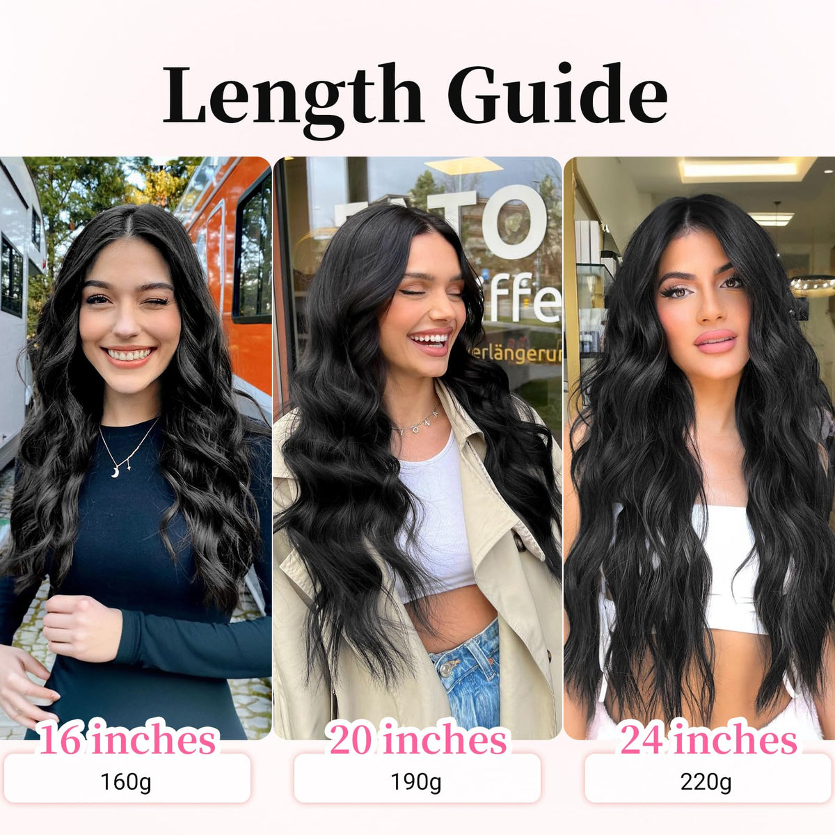 KooKaStyle Clip in Hair Extensions styled in long wavy hair