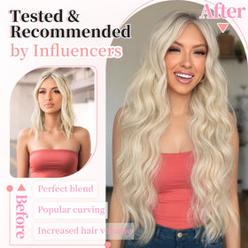 KooKaStyle clip in hair extensions styled in waves