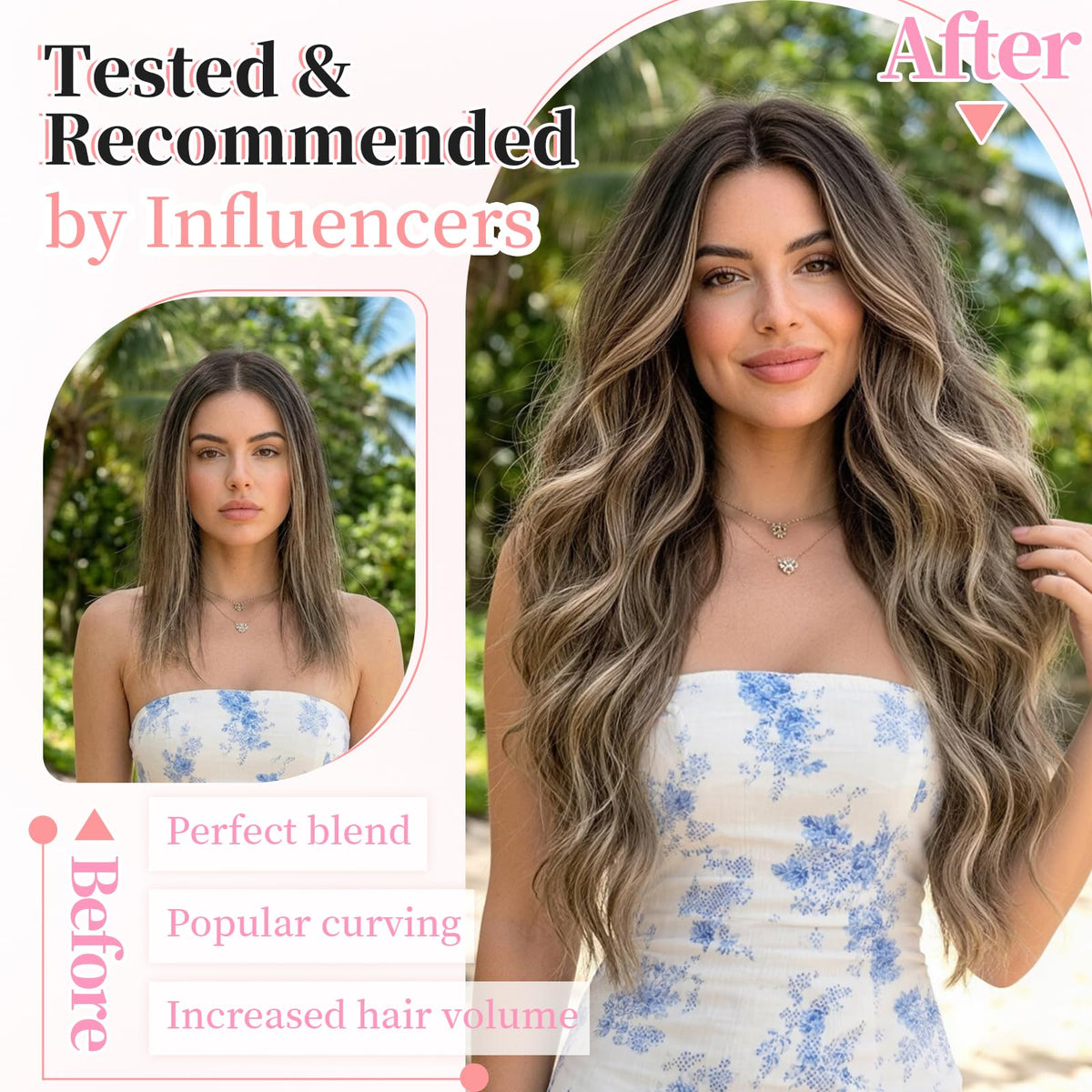 KooKaStyle Clip in Synthetic Hair Extensions in natural light