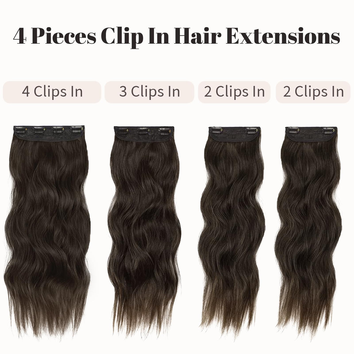 KooKaStyle Clip in Synthetic Hair Extensions packaging and contents
