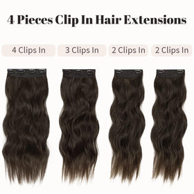 KooKaStyle Clip in Synthetic Hair Extensions packaging and contents