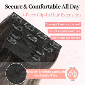 KooKaStyle Clip in Synthetic Hair Extensions packaging and contents