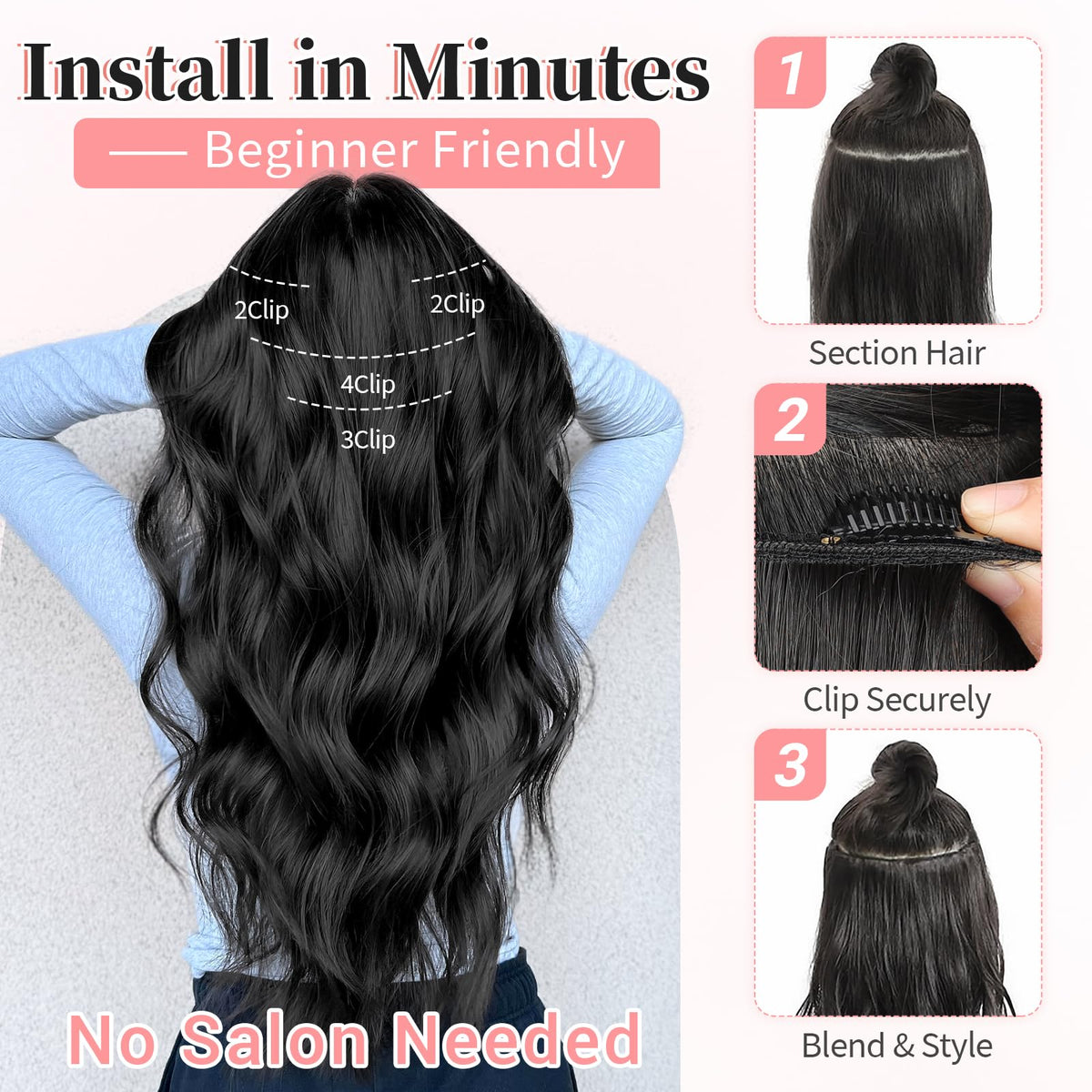 KooKaStyle Electric Purple Hair Extensions displayed on a table