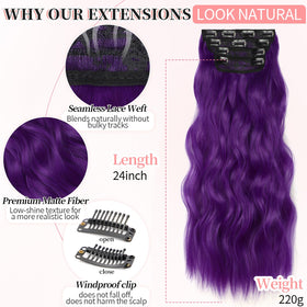 KooKaStyle Electric Purple Hair Extensions in packaging