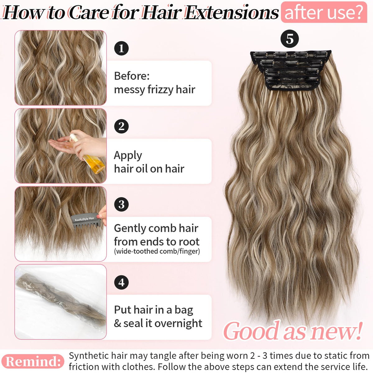 KooKaStyle hair extensions close-up showing texture