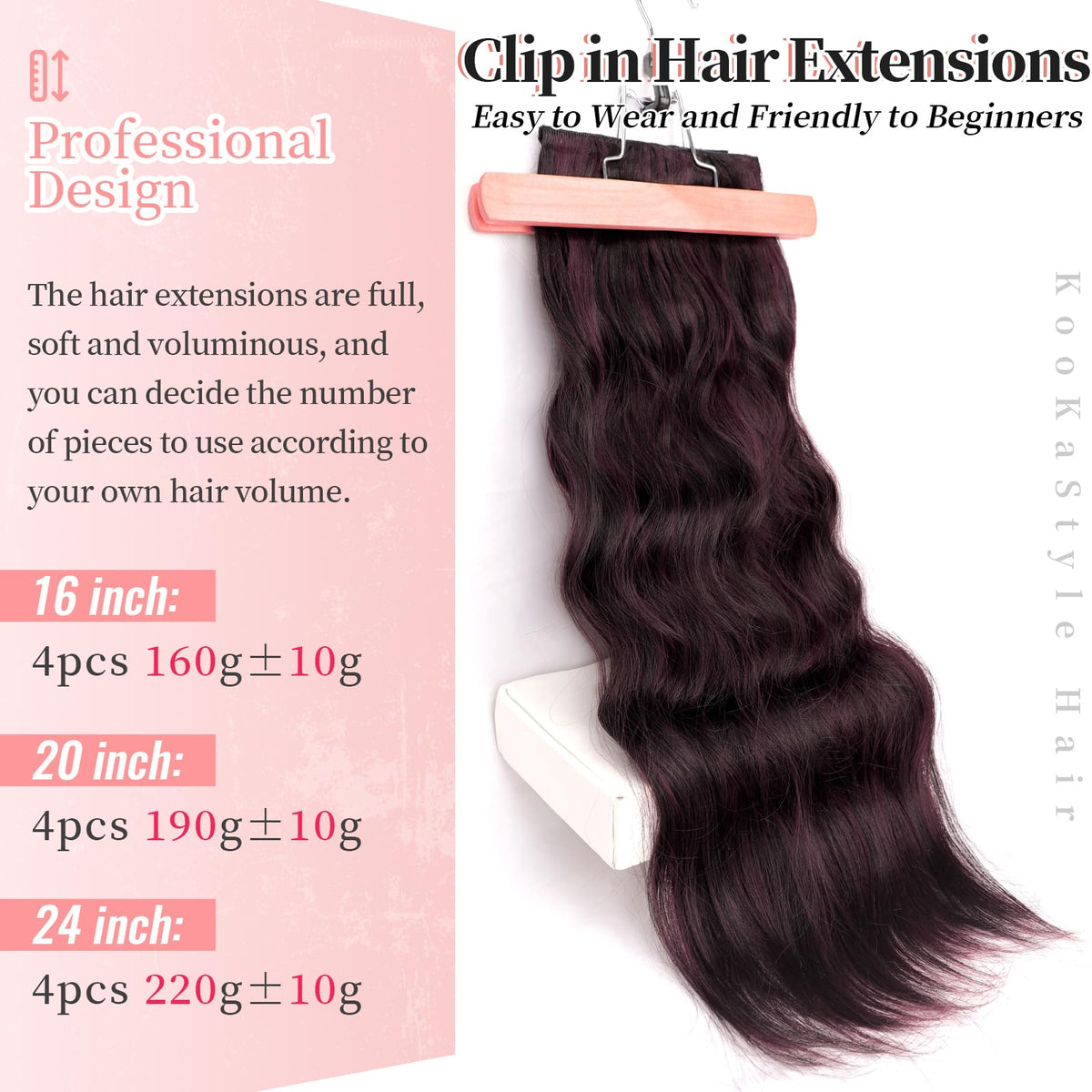 KooKaStyle hair extensions displayed with packaging