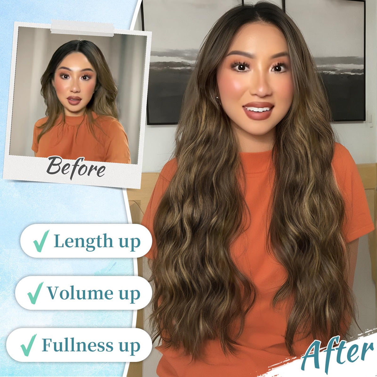 KooKaStyle hair extensions laid out flat to show length and colour
