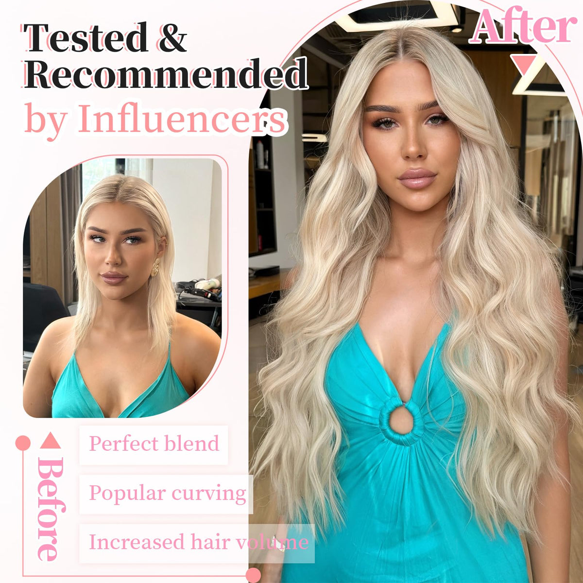 KooKaStyle Hair Extensions showing beautiful waves