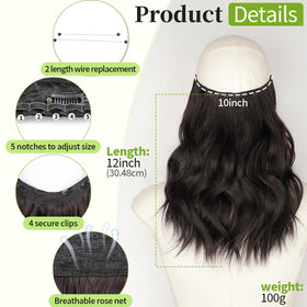KooKaStyle hair extensions showing clips and fishing wire