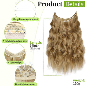 KooKaStyle hair extensions showing clips and fishing wire
