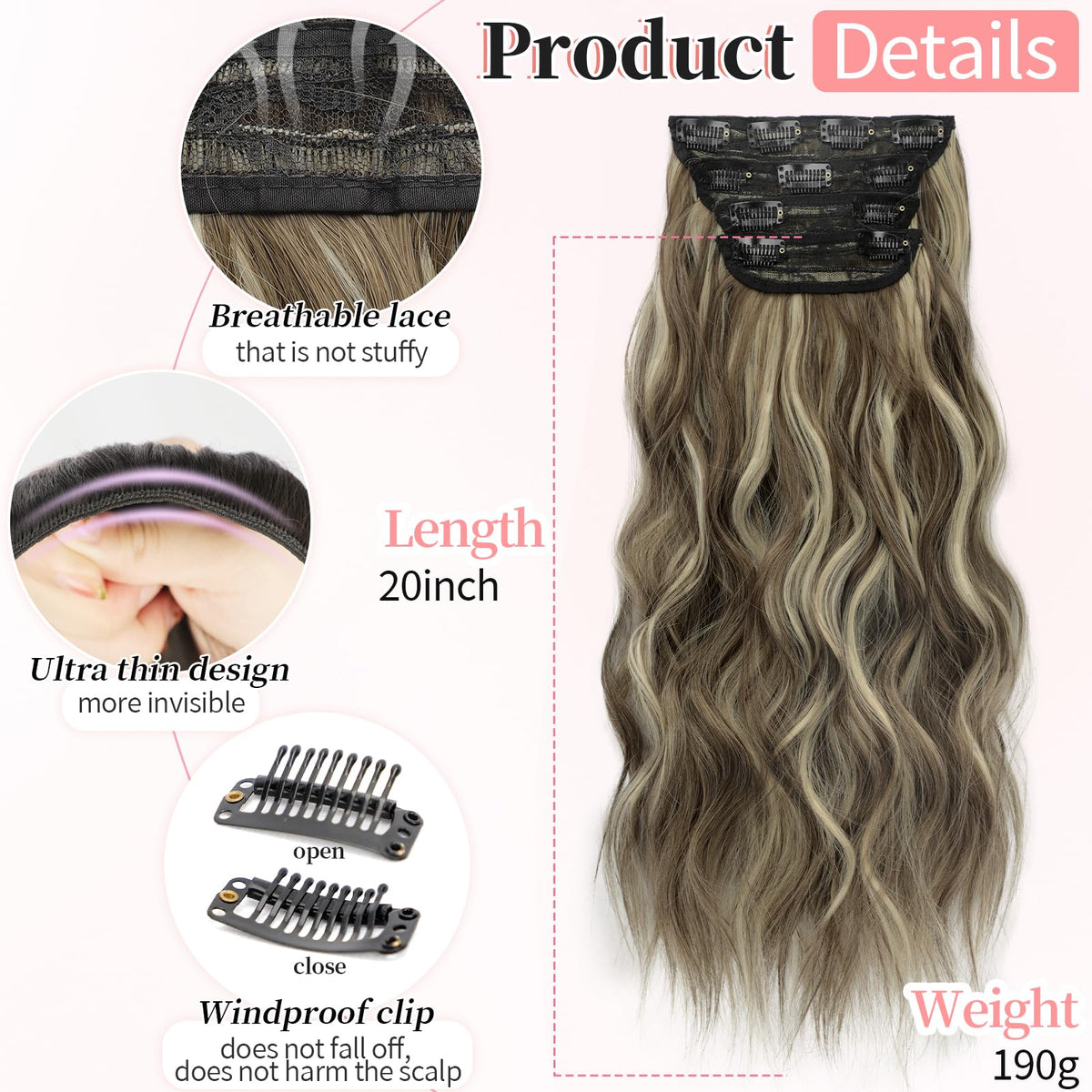 KooKaStyle hair extensions showing clips and wefts