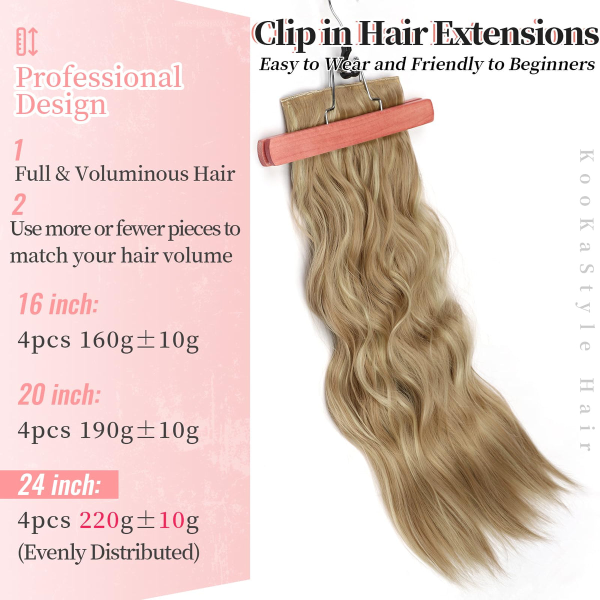 KooKaStyle hair extensions showing clips and wefts