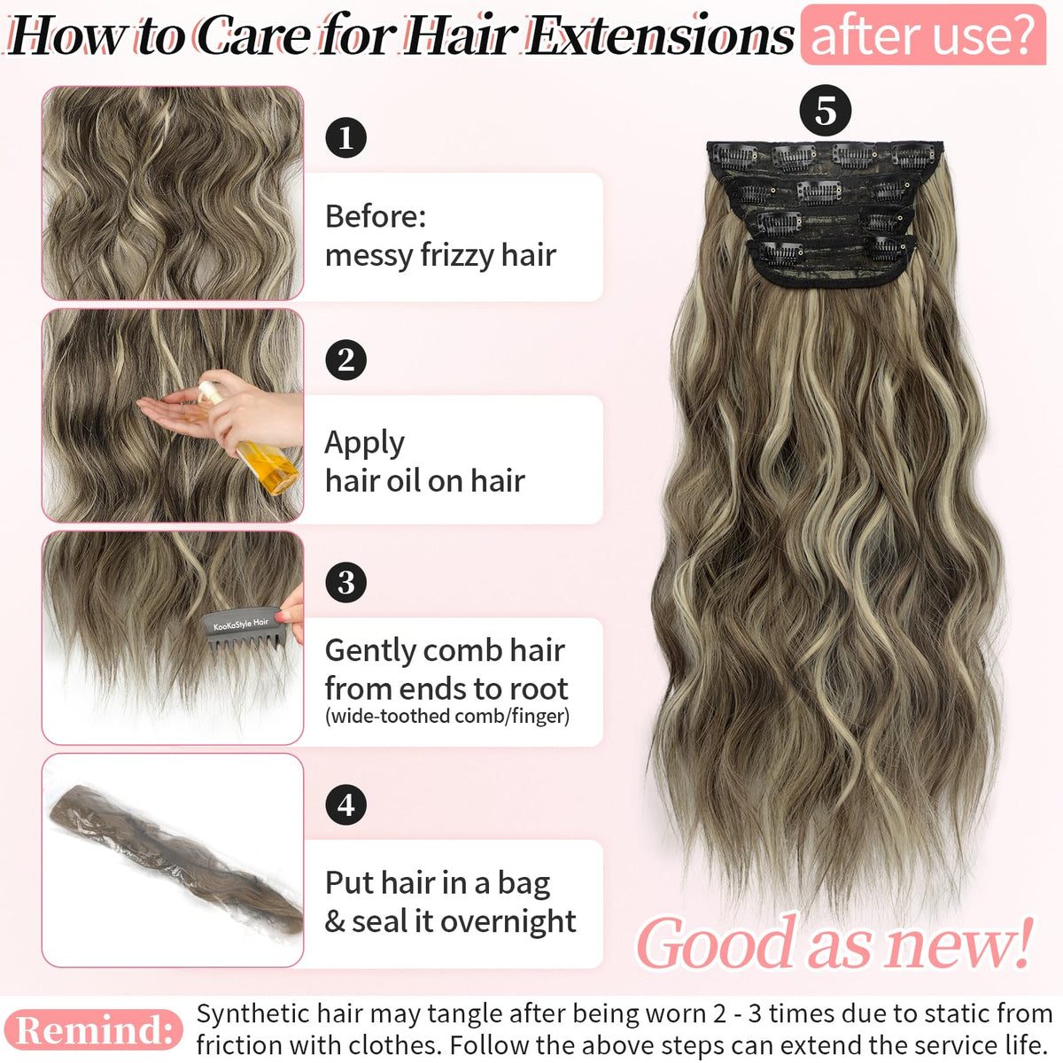KooKaStyle hair extensions showing various weft sizes