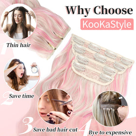 KooKaStyle hair extensions styled in natural waves