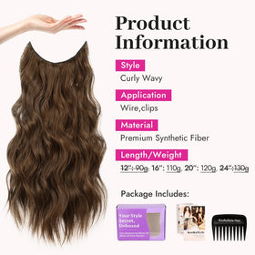 KooKaStyle hair extensions with clips and fishing wire