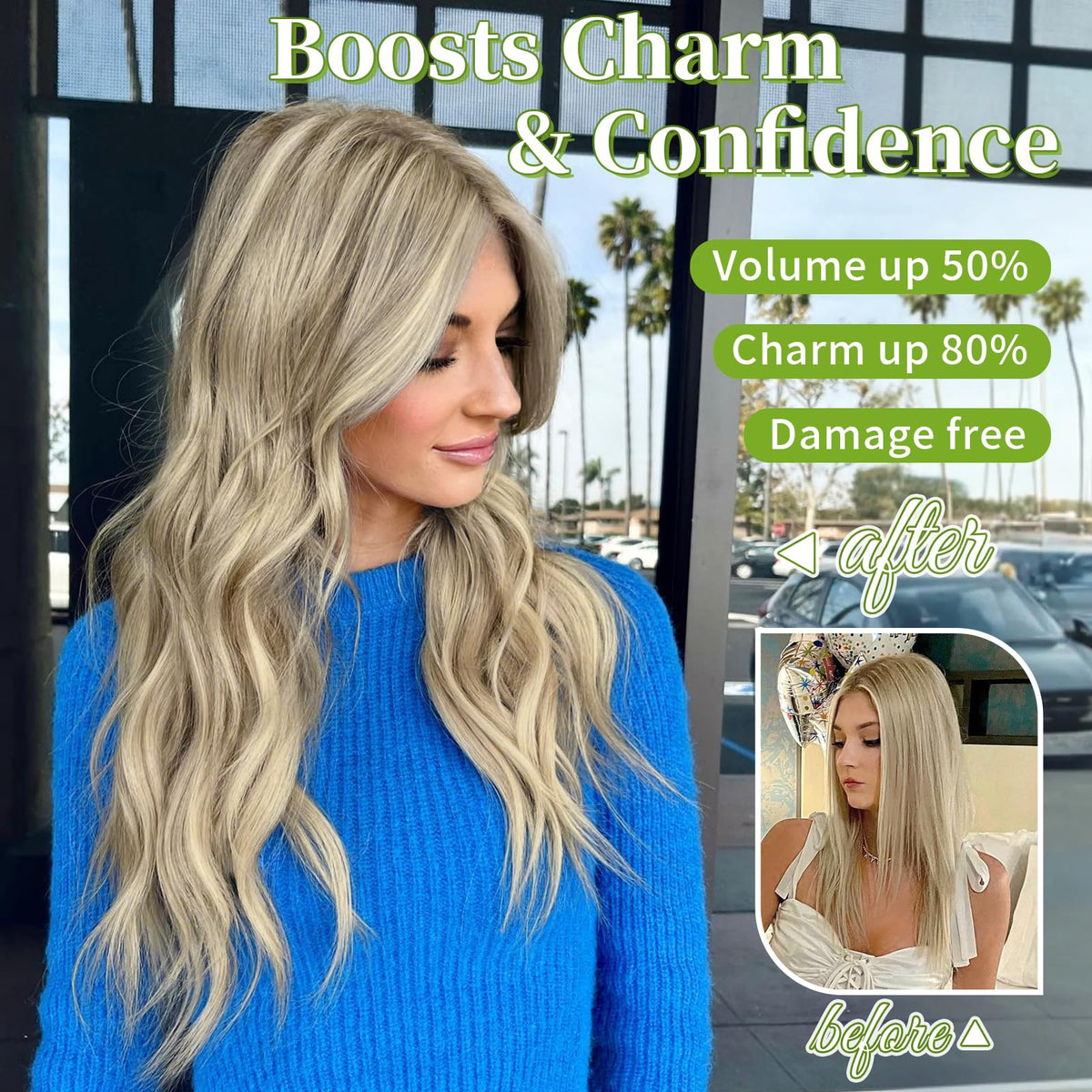 KooKaStyle Invisible Wire Hair Extensions displayed on a mannequin