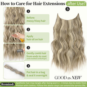 KooKaStyle Invisible Wire Hair Extensions in a hairstyle