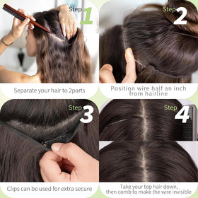 KooKaStyle Invisible Wire Hair Extensions in natural light