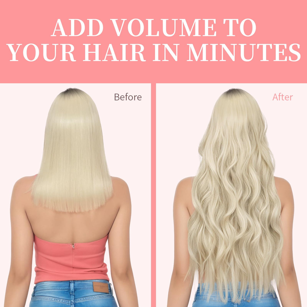 KooKaStyle platinum blonde hair extensions on a flat surface