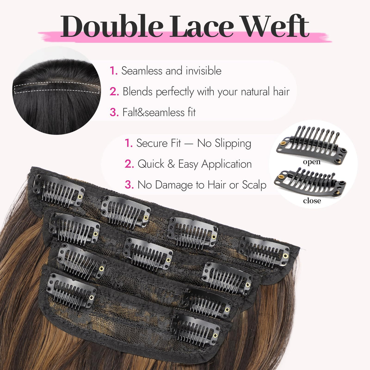 KooKaStyle Wavy Clip in Hair Extensions 7-inch clip weft