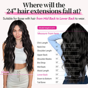 KooKaStyle Wavy Clip in Hair Extensions close-up of clips