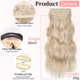 KooKaStyle Wavy Clip in Hair Extensions packaging
