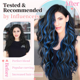 KooKaStyle Wavy Clip in Hair Extensions styled with waves