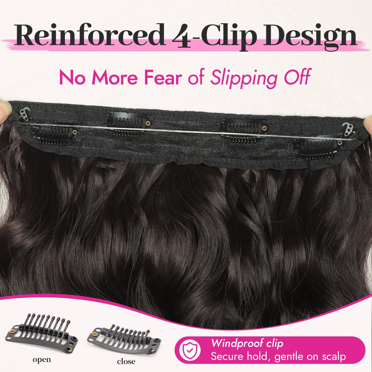 KooKaStyle Wavy Hair Extensions 20" Dark Brown lifestyle scene