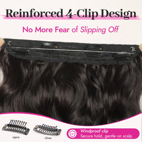KooKaStyle Wavy Hair Extensions 20" Dark Brown lifestyle scene