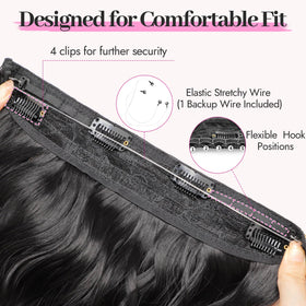KooKaStyle Wavy Hair Extensions 20 inch Black lifestyle scene