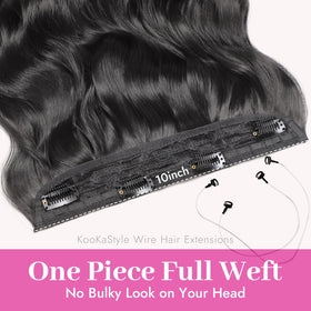 KooKaStyle Wavy Hair Extensions 20 inch Black styling options
